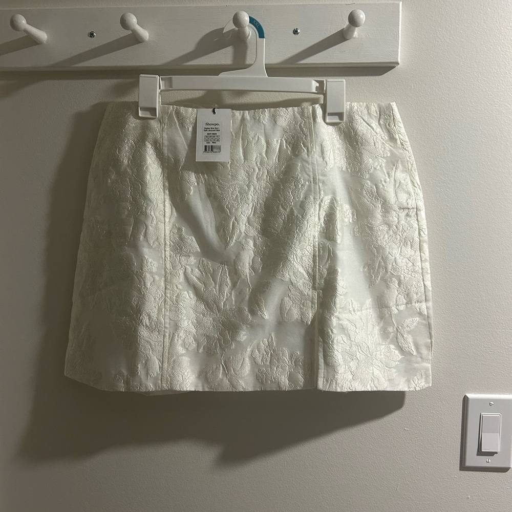 Showpo White Textured Mini Skirt